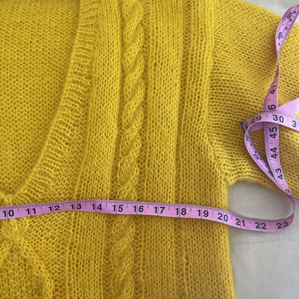 Vintage Liz Claiborne Sweater Wool Mohair Blend Yellow MARIGOLD Pullover S - Picture 6 of 9
